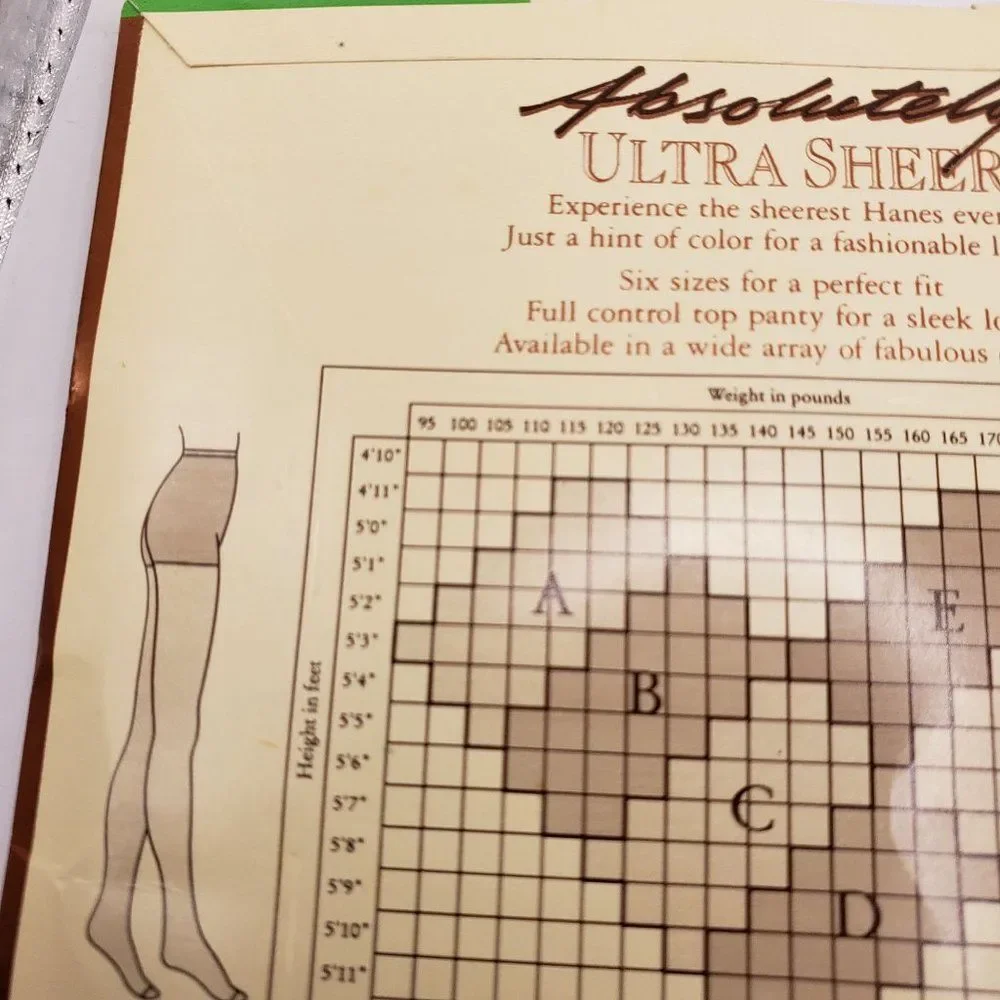 New In Packaging 1995 Hanes Hosiery Absolutely Sheer Control Top Pearl Panty Hos